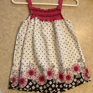 Charming Pink and White Floral Kids Dress